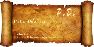 Piti Dóra névjegykártya